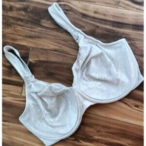 Curvation Women Minimizer Bra Size 40DDD Gray Stretch Lace Unlined Underwire